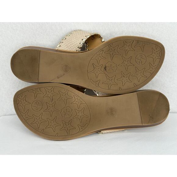 Lindsay Phillips Tan Switch Flops Interchangeable Tassels Flowers Sandals 9 - Picture 8 of 14